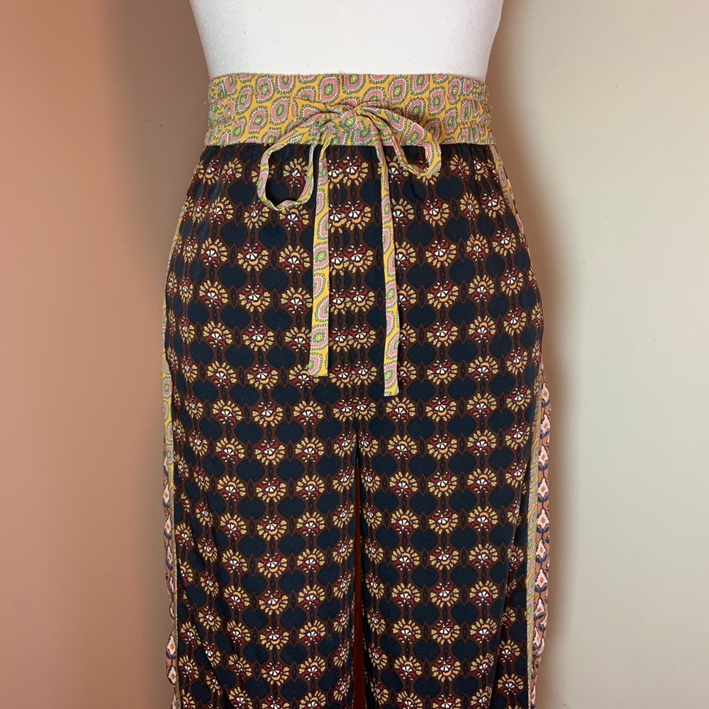 Zara Bohemian Cropped Drawstring Pants